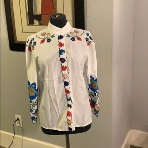 Floral print button down